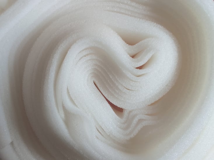 White sponge foam roll