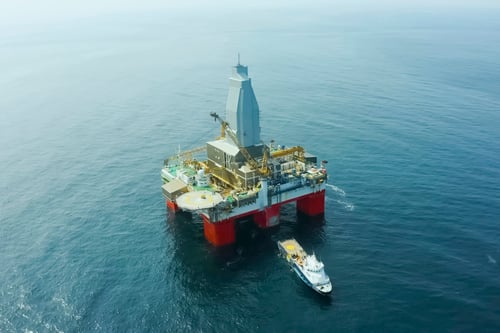 Oil platform in the sea
